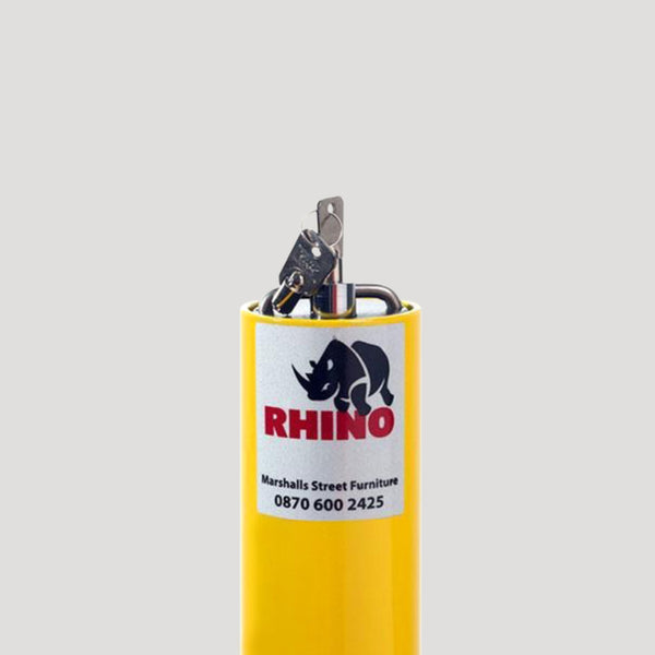 Rhino RT RD4 - Yellow Steel Telescopic Security Bollard - Powder Coated