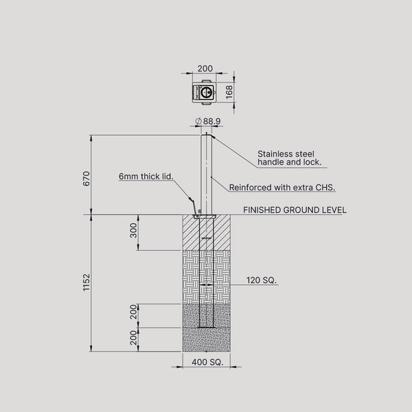 Rhino RT R8 - Heavy Duty Telescopic Bollard